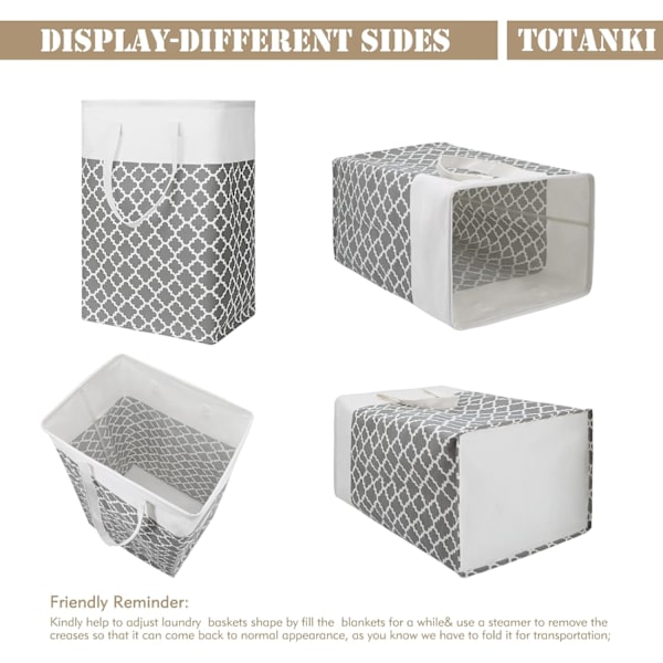 2-pack 75L Laundry Baskets with Long Reinforced Handles, Freestanding-FF-