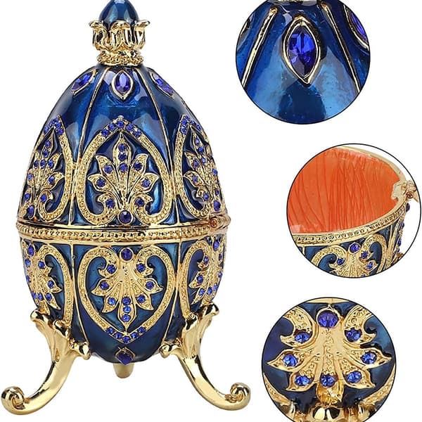 Bedroom Decorations, Creative Ornaments Retro Egg-shaped Jewelry Storage