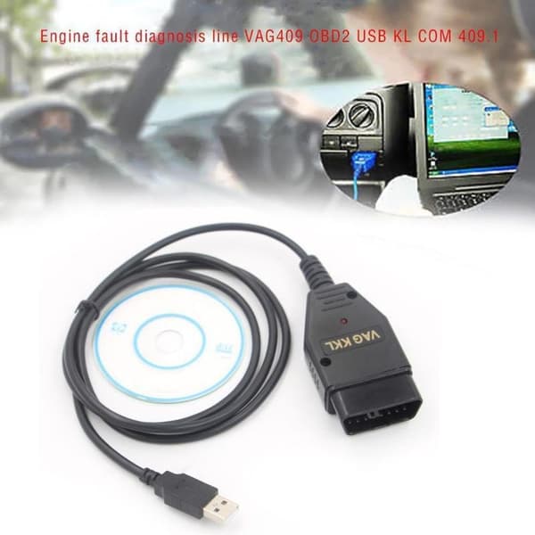 Bil OBD2 USB VAG-COM KKL 409.1 Grensesnittkabel Audi for VW