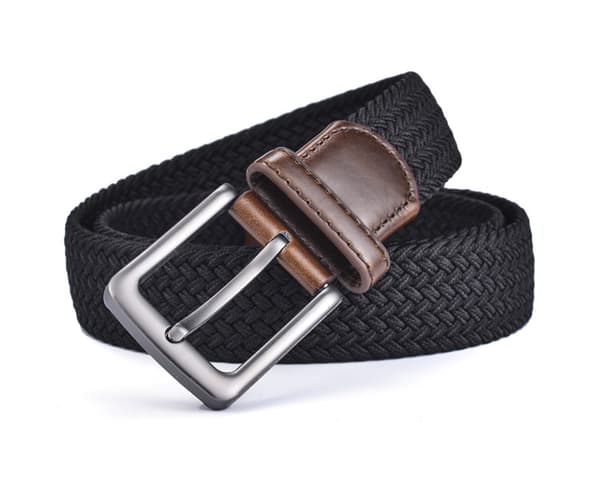 Bälte för Män 2-pack, Mäns Elastiskt Flätad Webbbälte för Casual Golf