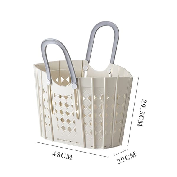 Foldable, sturdy laundry basket with handle Easy finishing Durable organizer box for home pantry Grey Grey
