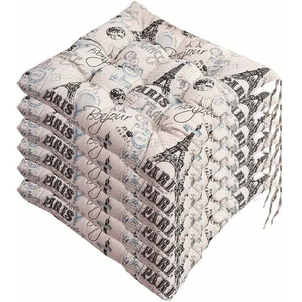 Sett med 6 stolputer 40x40, dekorative stolputer hageputer, polyester (D), DEBUNS