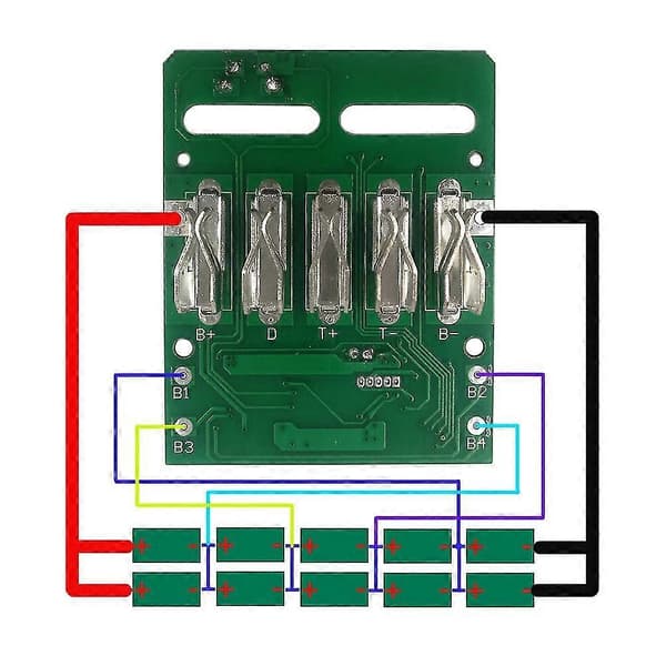 Lataussuojapiirilevy PCB-kortti 18V litiumakkupidikkeelle (1 sarja)