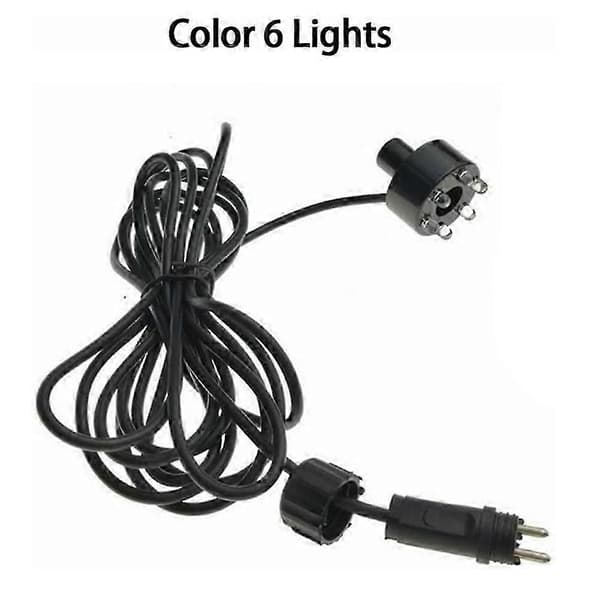 RGB 6 LED AC12V Vandfontænelampe med 2-bens stik Undervandsdambelysning Vandfunktionsbelysning til Pool, Have