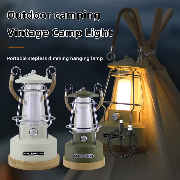 3 moduser dimbare lykter Oppladbar campinglykt Bærbar campinglykt Ris Hvit Rice White