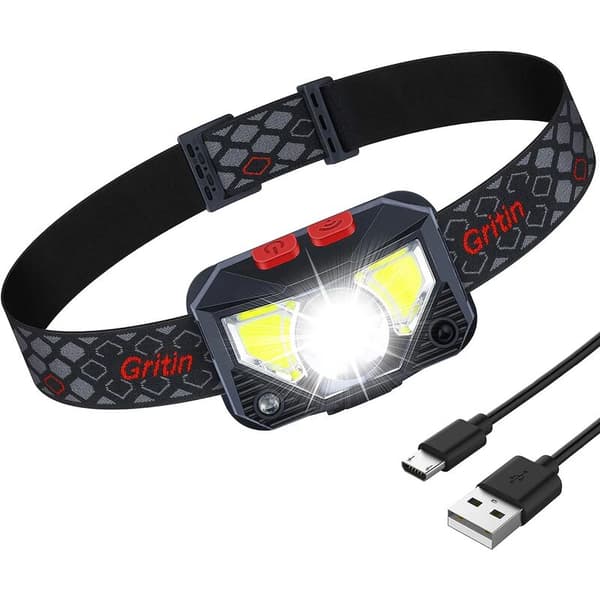 Rechargeable LED Headlamp 1500L Super Bright with Red Light, Motion Sensor, 8 Modes, 25H Battery - Waterproof for Running, Camping, Hiking