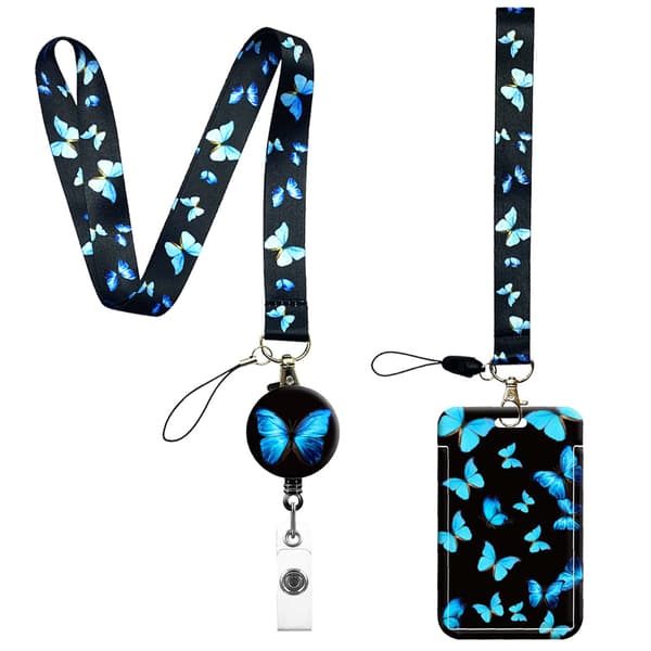ID Card Holder with Detachable Lanyard, Retractable Badge Holder
