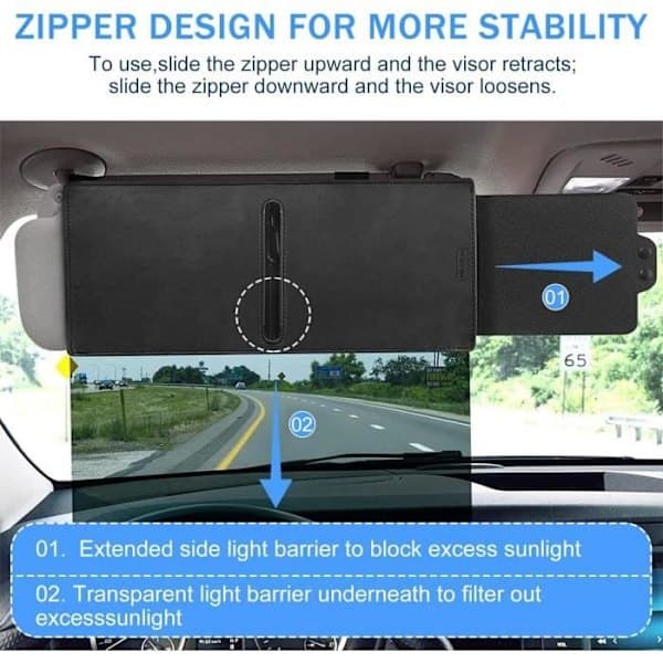 Car Sun Visor Extender, Adjustable Windshield Sun Visor Extender, Anti-Glare Sun Visor for Cars