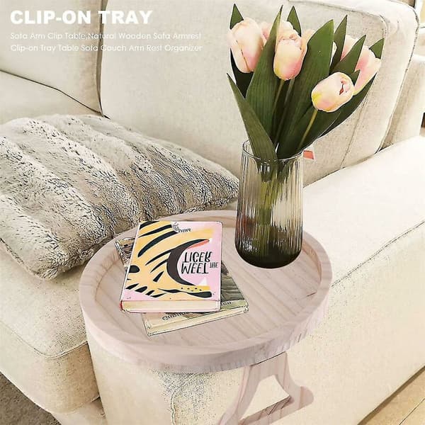 Sofa Arm Clip Table, Naturlig Tre Sofa Armlene Clip Brett Bord Sofa Sofabord Armlene Organizer, R
