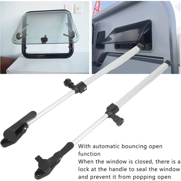 Caravan Window Damper, Aluminum Alloy 310-435mm 1 Pair RV Window Support Rods for Caravan Trailer