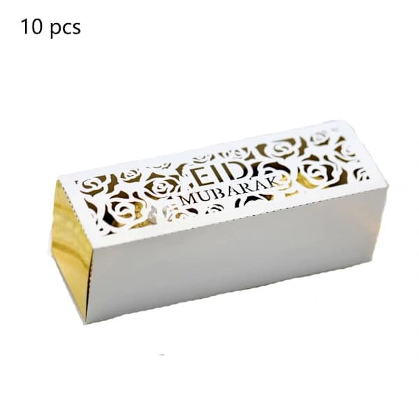 10 stk Eid Mubarak Slikæsker Ramadan Slikpose HVID