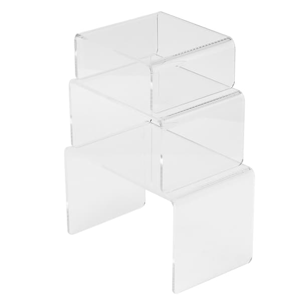 3 stk/sett Akryl Dukkeleke Figur Display Riser Stativ Transparent Smykkedisplaystativ