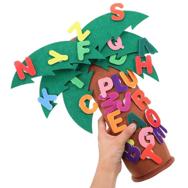 Tree and Letter Props Felt Letter Tree for Kids Preschool Learning Toy Interactive Learning Fine Motor Skill Development 38.00X15.00X15.00CM 1Set