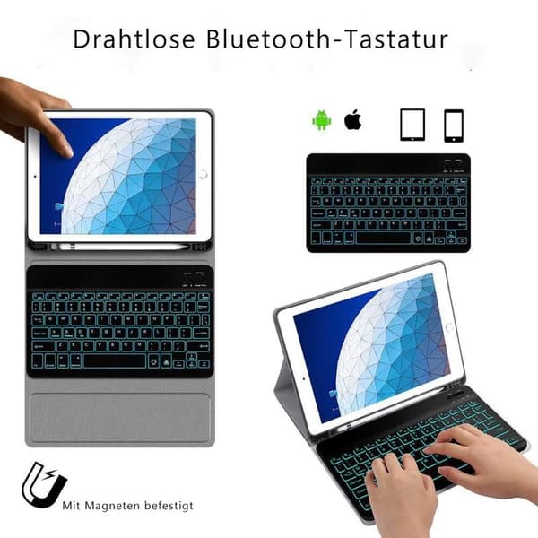 Inateck tastaturcover til iPad 2021 (9. generation)/2020 (8. generation)/2019 (7. generation)