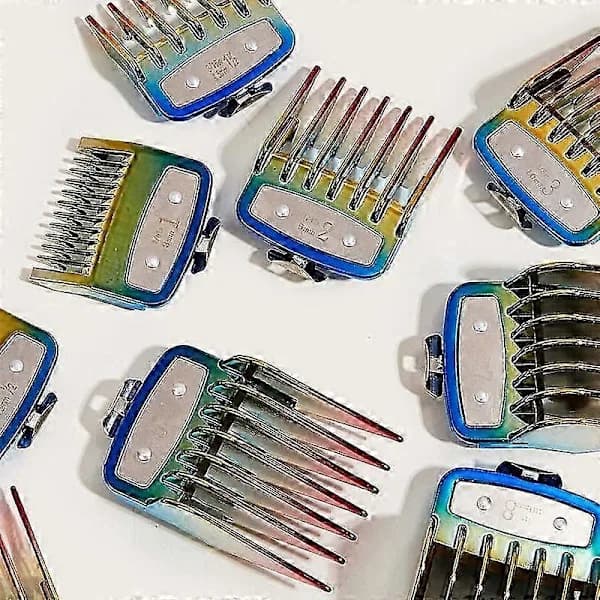 10 Professional Hair Clipper Metal Clip Guides Limit Combs Guards For Clippers