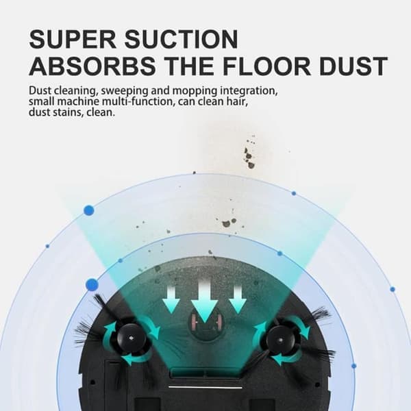 Robot Vacuum Cleaner, 3-in-1 Robot Vacuum Cleaner Obstacle Avoidance Support with Extension Brush, Robot Vacuum Cleaner and Mop Combination