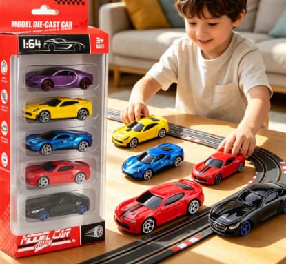 1:64 Diecast Modellbilsett, 5 stk. Legeringslekebiler for Barn