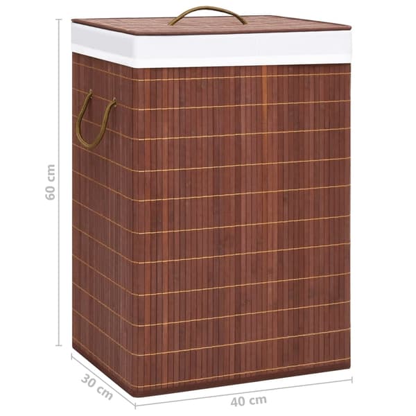vidaXL Laundry basket bamboo with 2 sections brown 72 L Brun brown