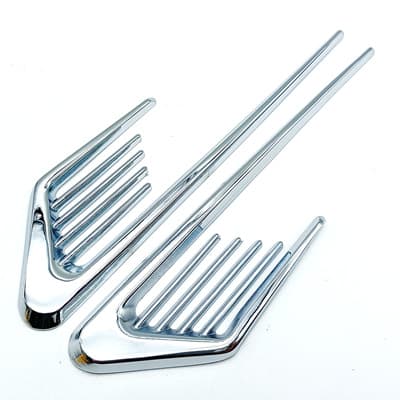 2 stk Universal Euro-stil Bil Luftstrøm Fender Gitter Krom Side