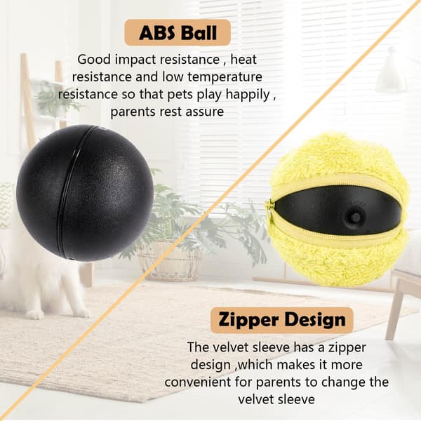 Interactive Automatic Cat Toy - ABS Electric Magic Rolling Ball with 4 Ball Covers, Active Rolling Ball Fun Cat Toys