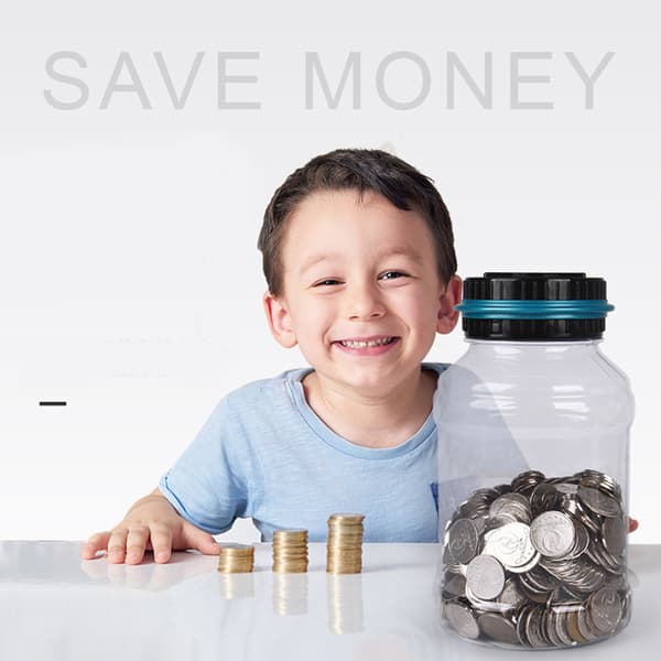 Digital Coin Counter Money Saving Box Jar Storage LCD Screen For Kids Children Gift