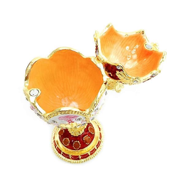 Flowers Faberge Egg Hand-Painted Jewelry Box Easter Gift Home Decor
