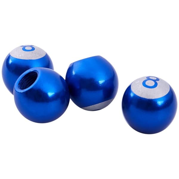 4X 8 Ball Biljardboll Däckventil Kåpa för Cykel Blå