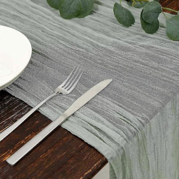 Osteklæde Bordløber Boho Gaze Bordløber Rustik Sheer Løber Lang Til Bryllup
