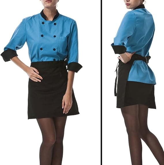 2-pack Black Waist Aprons with Pockets for Kitchen, Cooking, Baking, Compatible with Restaurant Work [YDE]