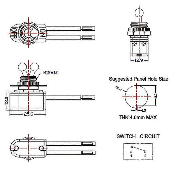 AC 250V 6A On/Off Pre-wired Standard Rocker Switch With Cable MT-2021 SPST