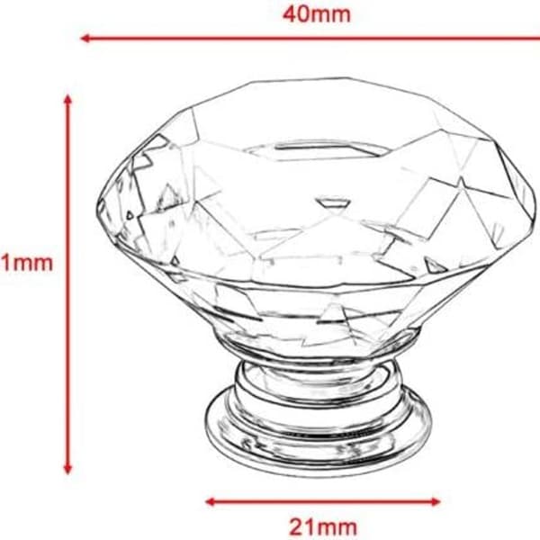 10 stk/Diameter 30 mm Sort Krystal Dørknop Knop Skab Skuffe Møbler