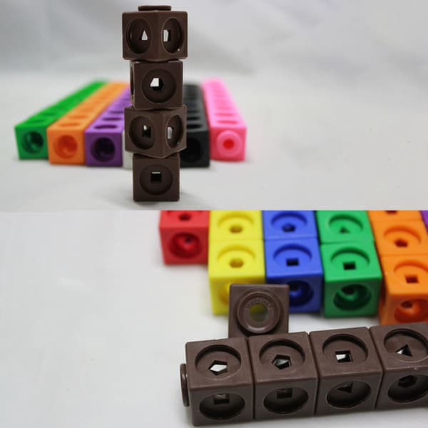 100 stk 10 farver børn Multi Linking Counting Cubes Snap Blocks Børn Tidlig Uddannelse Byggeklodser Legetøj