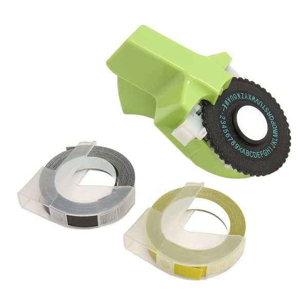 Embossing Label Maker Green Easy Use Ergonomic Design Portable Label Embosser with Tape for Crafts DIY