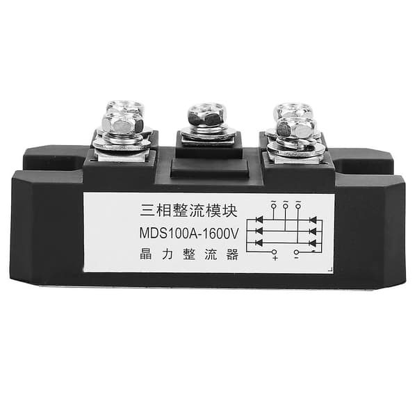 MDS-100A 1600V Bridge Rectifier, 5 Terminals 3-Phase Full-Wave Diode Module Bridge Rectifier for Three-Phase Rectification 34BRO