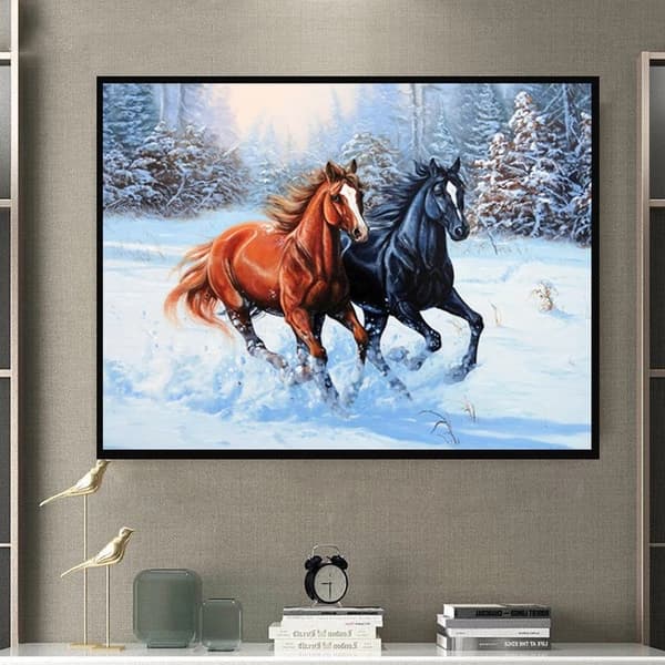 30x40cm Kit#C 5D DIY Timanttimaalaus, Hevonen