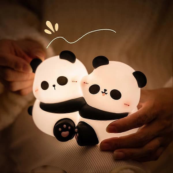 Kram Panda Natlampe LED Klaplampe USB-opladning og Plug-in Dobbelt Formål