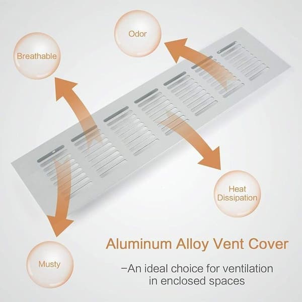 4-delt ventilationsgitter, rektangulært ventilationsgitter til skabsdøre