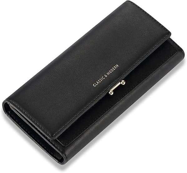 Dame Læder Clutch Punge Stor Kapacitet Penge Organizer Multi Kort Møntpung