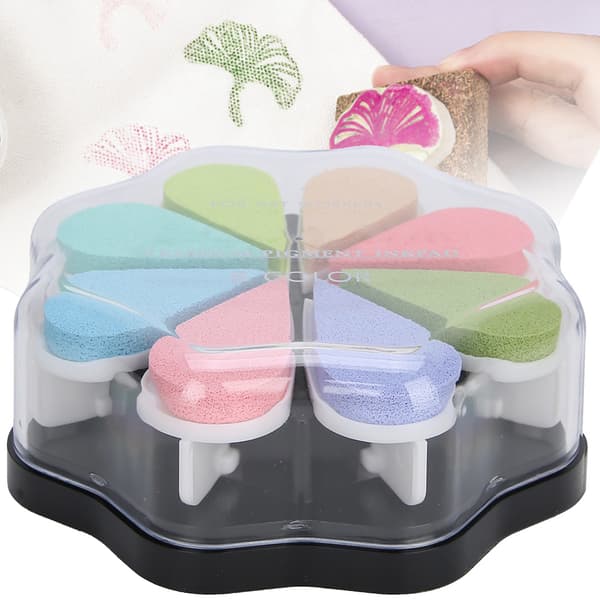 Ink Pad with 8 Colors, Water-Based DIY Stamp Pad with Strong Coverage for Plain Paper (1010 Easter Egg)