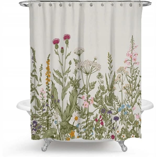 NA/Bruseforhæng med 12 ringe til fastgørelse, 180x200 cm, grønne planter