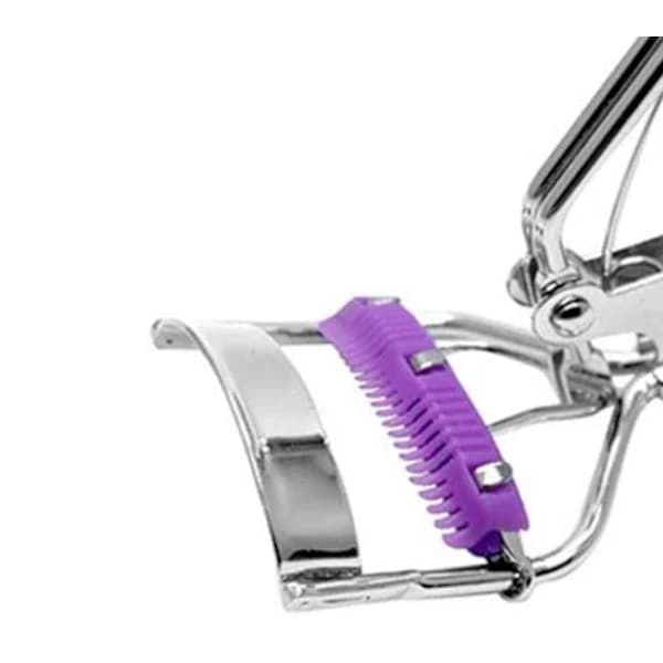 A4 Chrome with Purple Comb Eyelash Curler Wide Angle Edge Beauty False [CO]