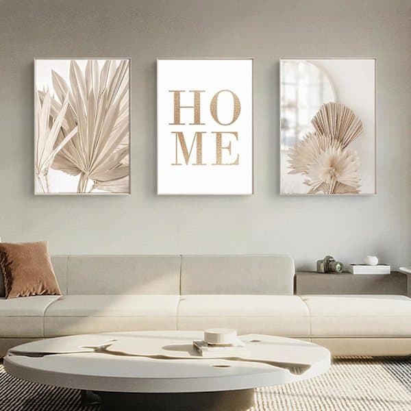 Set med 3 canvastavlor - Modern bohemisk stil - Dekoration för vardagsrum och sovrum - Ramlös 3 x 50 x 70 cm