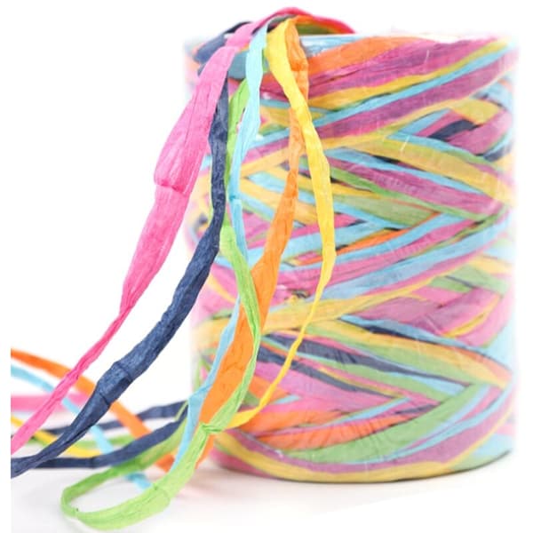 Färgglad pappersraffia dekorationsrep för presentförpackning DIY-hantverk bröllop födelsedagsfest jul, A
