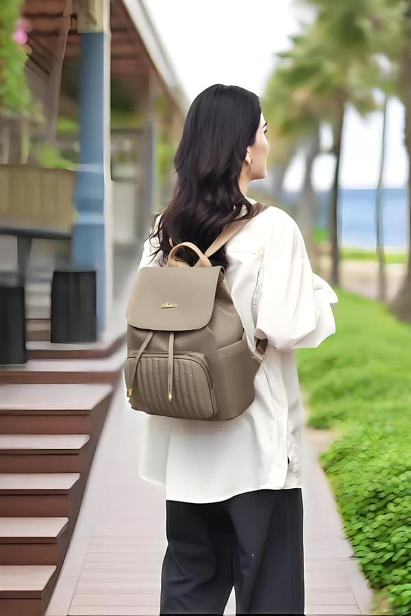 Mini Backpack Handbag for Women, Small Nylon Backpacks Handbag (Dark Khaki)