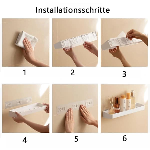 Kylpyhuoneen hyllyt ilman porausta, 2 kpl, kylpyhuonehylly