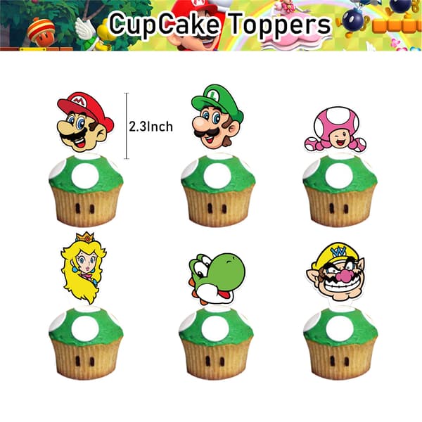 Super Mario-tema bursdagsbanner ballongfestdekorasjoner