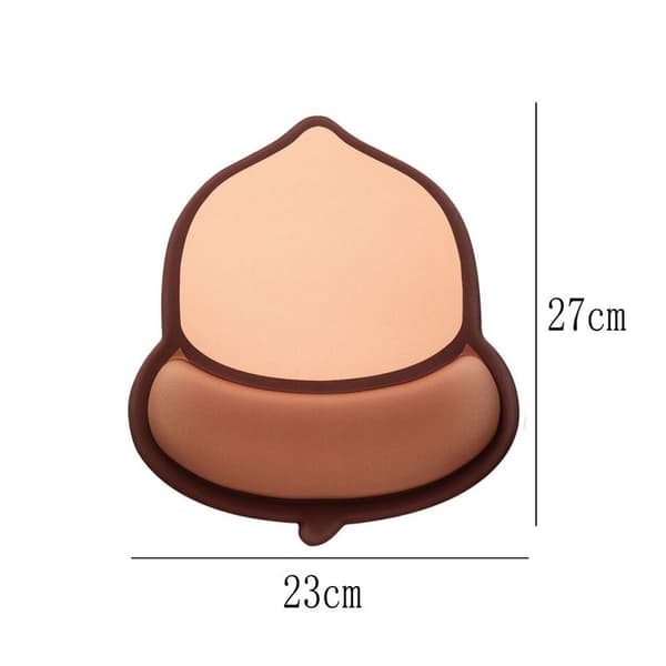 Ergonomisk musematte, brun eikenøtt håndleddsstøtte, musematte
