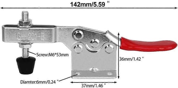 Saim Toggle Clamp Holding Capacity Vertical Quick Release Hand Tool Hold Down Clamp (2pcs 201B 90Kg 198 Lbs)
