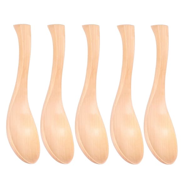 5-pack Natural Wooden Spoons with Bowl Handle KLB