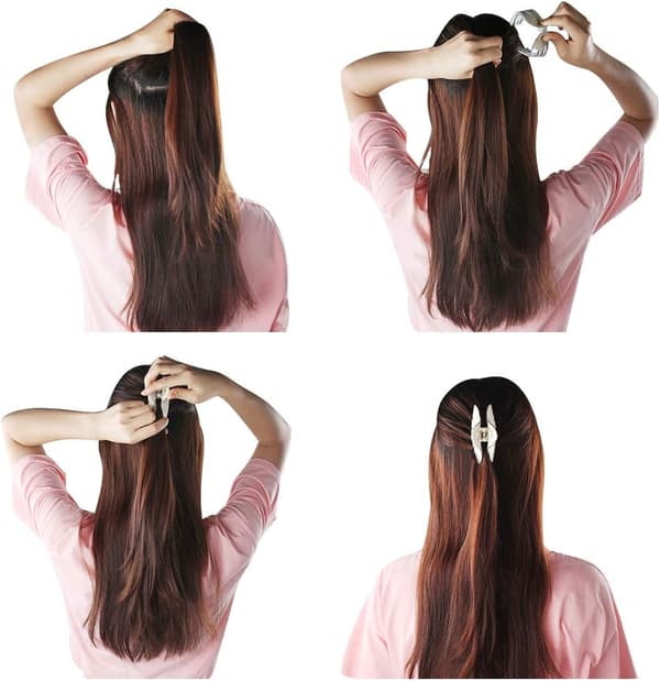 Large Acrylic Hair Clips 4 Pcs Plastic Clips with N